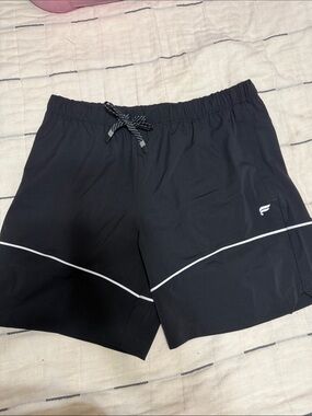 Fabletics Men’s Black Athletic Shorts with White Trim
